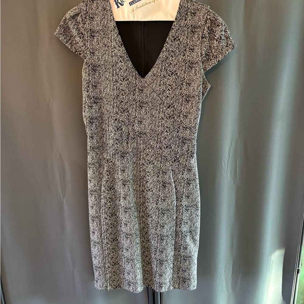 Express Black and White Textured Mini Dress